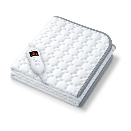 Beurer UWB55 - Cubrecolchón térmico con 8 ajustes de temperatura y forro polar ultrasuave, 59 x 31.5 pulgadas, calentador de cama eléctrico con