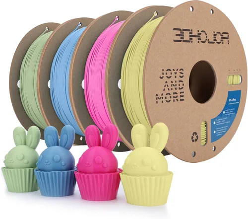 Miniatura 15 de 3DHoJor PLA+ 3D Printer Filament Bundle, Multicolor PLA+ Filament 1.75mm, Vacuum Packed, 0.25kg*8 Pack, 2kg Total, Black+Bone