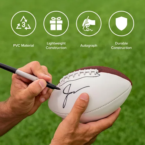 Miniatura 4 de Baden Mini Autograph Football Collectible Ball with 2 Brown & 2 White Panels Ideal for Team Signatures, Coaches, Events & Sports Gifts