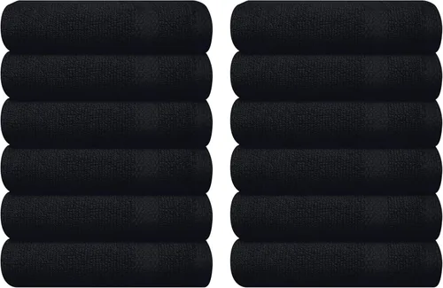 GLAMBURG - Juego de 12 toallas faciales ultrasuaves de 13 x 13 pulgadas, 100% algodón, duraderas y altamente absorbentes, ideales para baño, cocina,