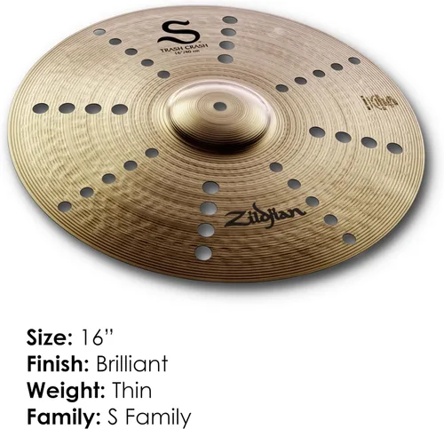 Miniatura 2 de Zildjian Platillo de choque de basura S16TCR de 16" S
