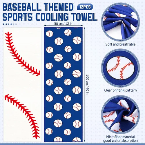Miniatura 2 de FuWeave Paquete de 12 toallas de enfriamiento de béisbol para equipos deportivos, regalos de 40 x 12 pulgadas, toallas de enfriamiento deportivas