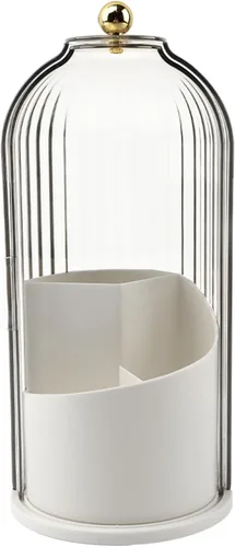 Miniatura 10 de Soporte para brochas de maquillaje con tapa, organizador de herramientas cosméticas de apertura deslizante giratoria de 360°, organizador de brochas