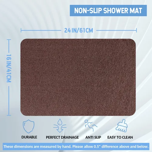 Miniatura 146 de Hargiis - Tapete antideslizante de secado rápido para tina y ducha, tapete exfoliante para pies, para baño, cocina u hotel, beige, 24 x 16 pulgadas