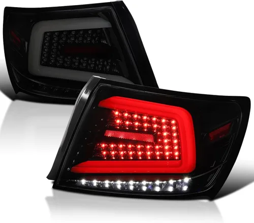 Miniatura 12 de SPEC-D TUNING Luces traseras secuenciales negras con barra LED blanca compatibles con Subaru Impreza/Impreza WRX 2008-2011, conjunto de par