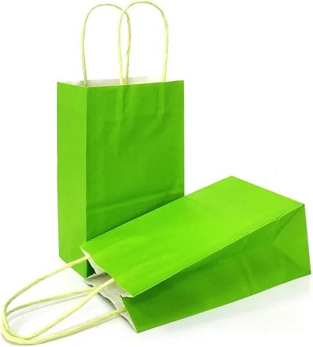 Miniatura 45 de AZOWA Bolsas de regalo mini de papel kraft con asas (Azul claro, 4x2.4x6, 25 piezas)