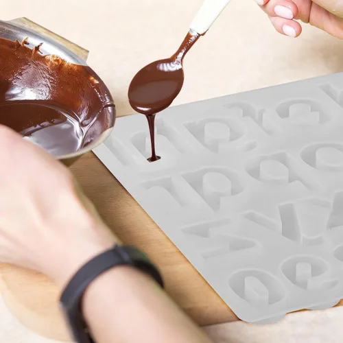 Miniatura 5 de 1 molde de adorno del alfabeto, moldes de resina del alfabeto, moldes de silicona para números de resina de silicona, moldes de llavero de silicona