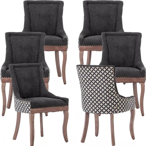 Miniatura 42 de ODUSE-DAILY Juego de 2 Sillas de Comedor, Sillas de Cocina y Comedor, Sillas de Comedor Tapizadas de Tela, Ribete de Tachuelas, Patas de Madera