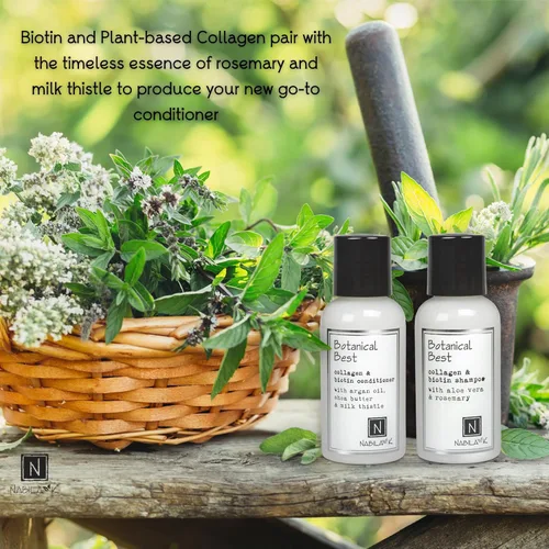 Miniatura 2 de Nabila K Champú de colágeno y biotina, 2.4 onzas - Botanical Best - Aloe Vera y romero - Limpiador, hidratante, seguro para el color, sin sulfatos