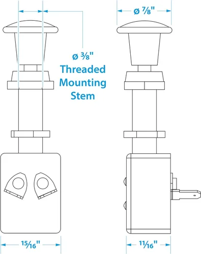 Miniatura 8 de Seachoice Interruptor Push-Pull de 2 posiciones, apagado/encendido