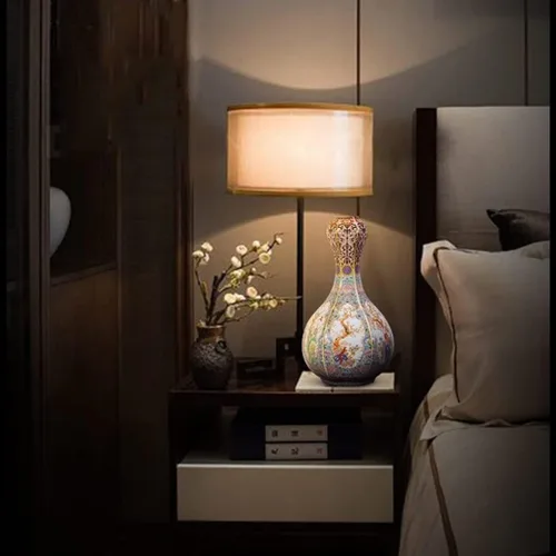 Miniatura 5 de Jarrón de cerámica chino, arte hecho a mano antiguo oriental tradicional porcelana florero de botella de porcelana decoración del hogar, decoración