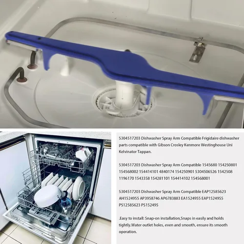 Miniatura 6 de 1545680 5304517203 Brazo de pulverización inferior para lavaplatos Compatible con Frigidaire Kenmore Piezas de repuesto EAP12585623 1545680