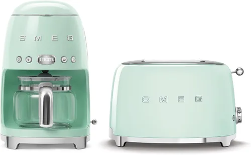 Miniatura 11 de Smeg Paquete de cafetera de goteo retro y tostador de 2 rebanadas (negro)