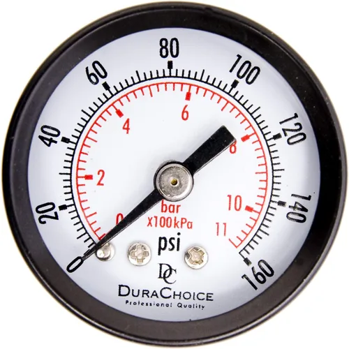 Miniatura 12 de Manómetro utilitario de 1-1/2", WOG, caja de acero negro, 1/8" NPT, montaje trasero central, 0-600PSI