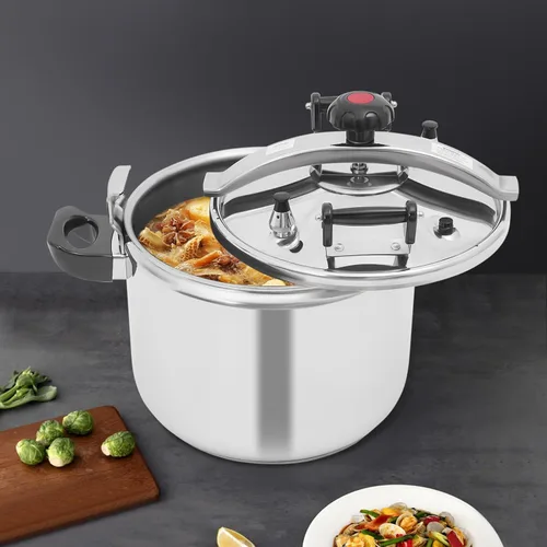 Miniatura 2 de Olla a presión de acero inoxidable, olla a presión comercial de 60 Kpa para restaurante, hogar, comedor escolar (11 L)