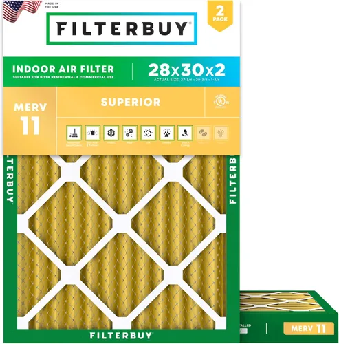 Miniatura 72 de Filterbuy Filtro de aire MERV 11 de 8 x 14 x 1 pulgadas para defensa de mascotas y alergias (paquete de 2), filtros electrostáticos plisados