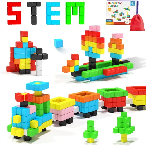 Hiwawind 40 bloques magnéticos, regalos ideales para niños de 3, 4, 5, 6 años, juguetes de aprendizaje STEM para niños y niñas de 3 a 5 años,