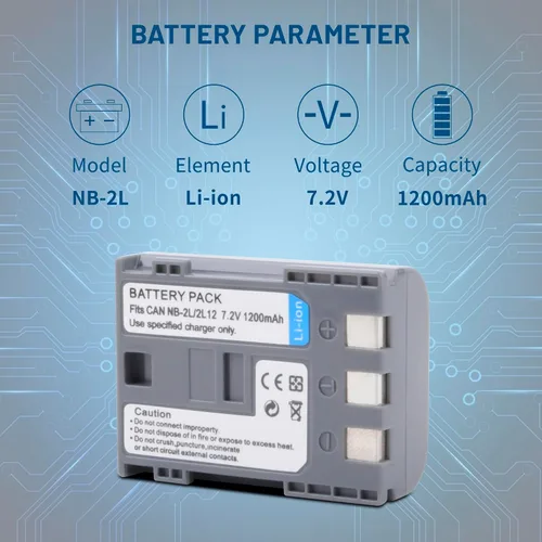 Miniatura 2 de Paquete de 2 baterías NB-2L NB-2LH con pantalla LCD inteligente cargador dual para Canon PowerShot G7 G9 S80 S70 S60 S50 S45 S40 S30, para Canon
