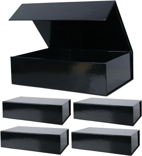 Miniatura 24 de Aimyoo Cajas de regalo magnéticas Galaxy negras con tapas 13.8x9x4.3 pulgadas, caja grande de propuesta para dama de honor y padrino, caja plegable