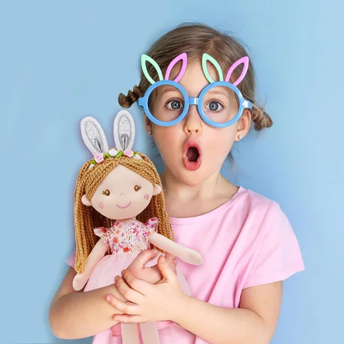 Miniatura 6 de June Garden Muñeca de hada del jardín encantado de 16 pulgadas Brielle - Muñeca de conejo de peluche rellena y suave para niña, regalo de Pascua