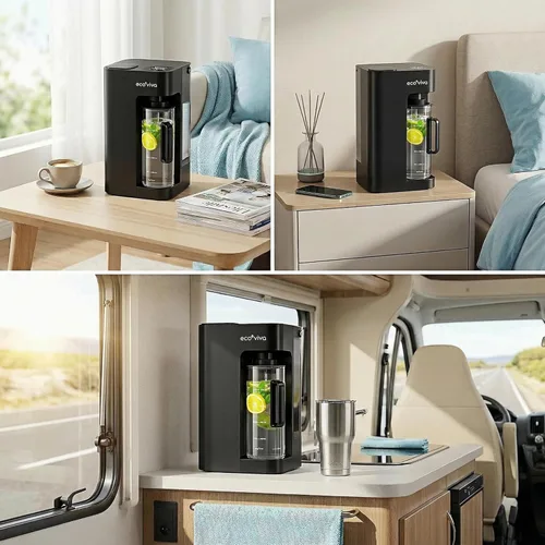 Miniatura 8 de Mate 3 - Filtro de agua de ósmosis inversa UV, 3:1 puro para drenar, jarra de llenado automático, purificador de agua sin instalación, filtración