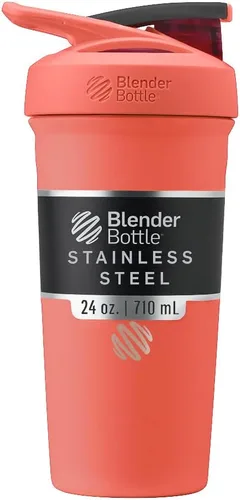 Miniatura 19 de BlenderBottle Sport - Botella aislada de acero inoxidable con batidor de alambre, 24 onzas, color bosque – Batidos de proteína e hidratación