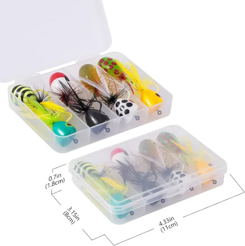 Miniatura 5 de BASSDASH Moscas Popper para pesca con mosca, lubina, perca, señuelos de pesca