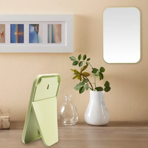 Miniatura 4 de Espejo de maquillaje de escritorio de 2 piezas, espejo de princesa portátil de 8 pulgadas, escritorio de mesa para colgar en la pared, espejo