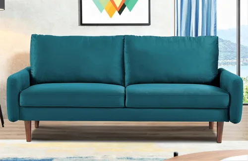 Miniatura 10 de Container Furniture Direct Kent - Sofá de terciopelo para salas de estar modernas y espacios compactos, cómodo sofá de 3 plazas, muebles de estudio