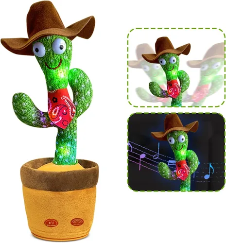 Cactus bailarín, juguete de cactus parlante, juguete electrónico que repite lo que dices con iluminación, grabación y imitación, juguete de peluche