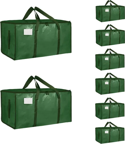 Miniatura 35 de Paquete de 4 bolsas de mudanza extra grandes y resistentes, bolsas de almacenamiento impermeables con asas y cremalleras, plegables para dormitorio