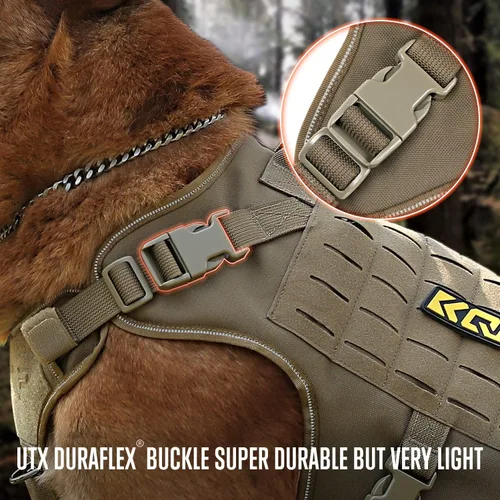 Miniatura 3 de Arnés táctico para perros grandes, medianos y pequeños, sin tirones, chaleco militar Molle con paneles de gancho y bucle, reflectante para caminar