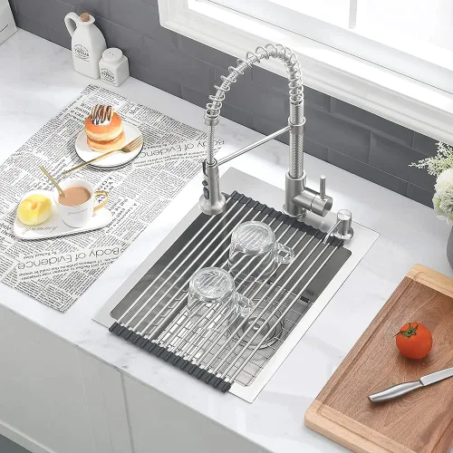 Miniatura 8 de Fregadero de barra de 15 pulgadas In-VASOYO de 15 x 20 pulgadas, fregadero de cocina pequeño de barra húmeda, fregaderos de autocaravana de acero