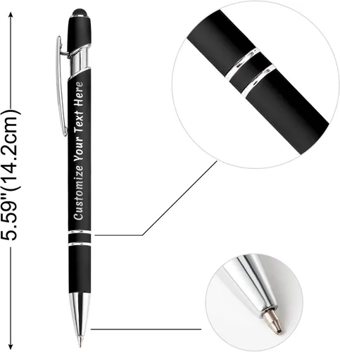 Miniatura 3 de Amlion Bolígrafos personalizados a granel, bolígrafos personalizados con lápiz capacitivo con nombre, mensaje y logotipo grabado, regalo