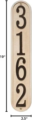Miniatura 2 de Whitehall Placa de dirección vertical de aluminio personalizada de piedra - 19 pulgadas de alto x 3.5 pulgadas de ancho (1 línea)