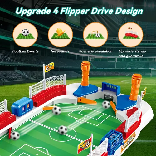 Miniatura 2 de Mini juego de mesa de futbolín para niños: juguete de regalos de fútbol para niños de 3, 4, 5, 6, 7, 8 a 12 años, juegos de mesa de fútbol deportivo