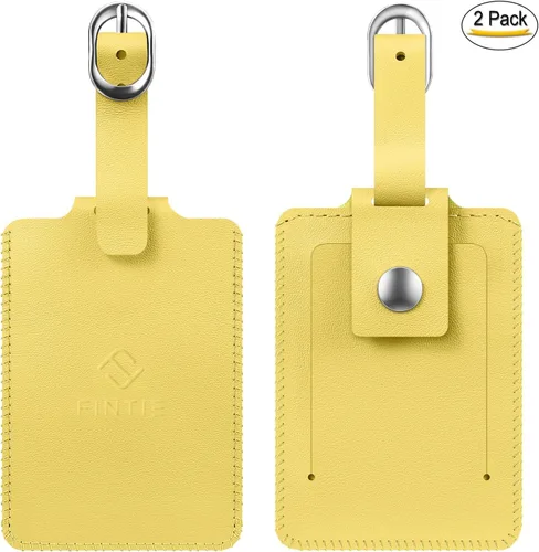 Miniatura 5 de Fintie - Paquete de 2 etiquetas para equipaje, etiquetas de identificación de piel con nombre y cubierta de privacidad para bolsa de viaje y maleta