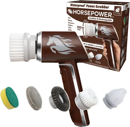 Miniatura 10 de Depurador de caballos de fuerza Gold Edition, mayor duración de la batería, energía eléctrica, recargable, gira 350 RPM, impermeable, 5 cabezales