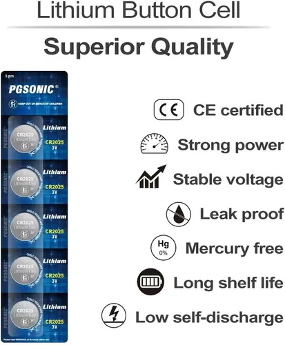 Miniatura 2 de PGSONIC Batería de litio CR2025 3V (15pcs)