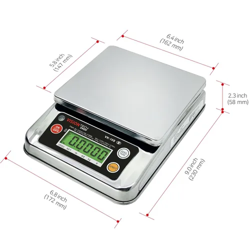 Miniatura 8 de VisionTechShop VK-10S - Báscula de cocina prémium de 0.00 oz, conmutable en libras/onzas/kg/g, báscula de alimentos de placa de acero inoxidable