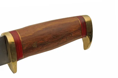 Miniatura 4 de SZCO - Cuchillo de caza de espiga completa de 12.25 pulgadas, cuchillos de desollar con hoja de acero inoxidable, mango de madera con incrustaciones