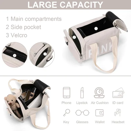 Miniatura 4 de Mini bolso cruzado pequeño para gimnasio, lindo bolso de lona pequeño, bolso deportivo estético, bolsa de gimnasio bolsa de hombro para fitness