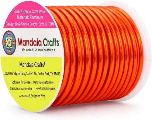 Miniatura 337 de Mandala Crafts - Alambre de aluminio anodizado de 8 calibre para hacer joyas - 9.75 m de alambre flexible negro colorido - Flexible para bonsái