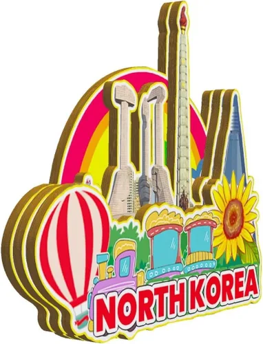 Miniatura 2 de Corea del Norte Corea del Norte imán de nevera imán de madera 3D Monumentos de viaje coleccionables recuerdos decoración hecha a mano -2867