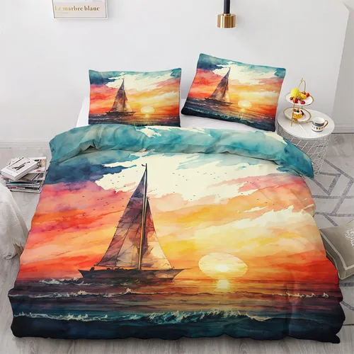 Miniatura 26 de Phoenix Funda de edredón tamaño King Juego de ropa de cama de pájaro de fantasía 3 piezas Funda de edredón con patrón de microfibra suave