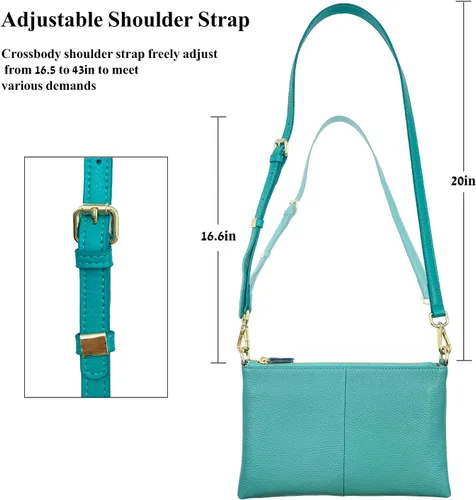 Miniatura 6 de Beurlike Cartera de cuero para mujer, bolso cruzado pequeño para teléfono