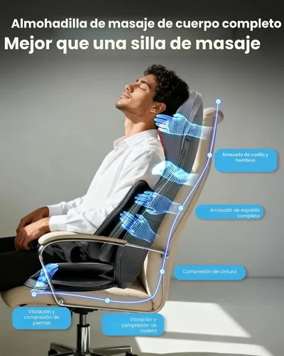 Miniatura 3 de COMFIER Shiatsu Masajeador de cuello y espalda con calor, cobertura completa de espalda, almohadilla para silla de masaje con amasado 4D y nodos