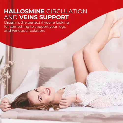 Miniatura 7 de Hallusa Natural Hallosmine Diosmina Circulación y Soporte de Venas para Hinchazón y Piernas Pesadas, Venas visibles, Flujo sanguíneo, Drenaje