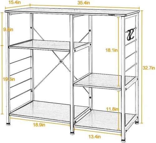 Miniatura 3 de soges Estante de cocina para panadero, soporte para horno de microondas, múltiples capas de almacenamiento de cocina, estante de estación
