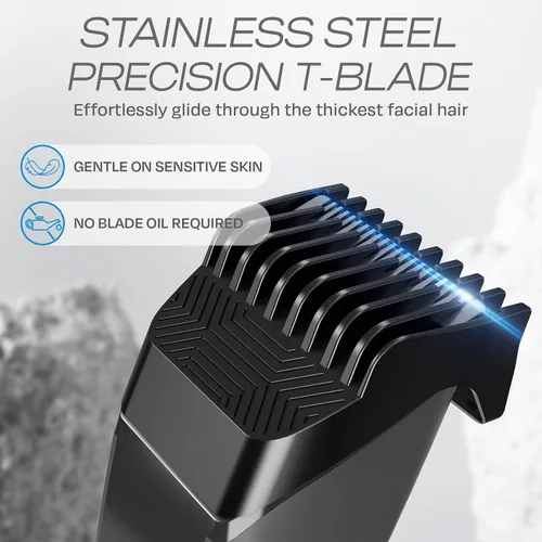 Miniatura 4 de HUMMINGBIRD MK14 BeardMaster - Cortadora de barba prémium para hombres, esfera de precisión, 20 ajustes de longitud ajustable, hoja en T de acero